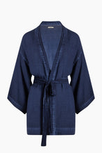 Ikikiz- Linen Navy Short Kimono