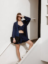 Ikikiz- Linen Navy Short Kimono