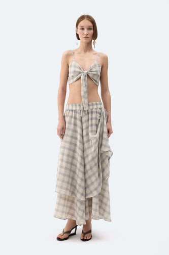 Ikikiz- Grey Plaid Skirt