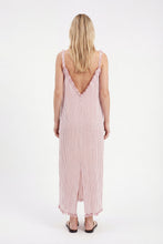 Crinkle Red Striped Strappy Dress - Ikikiz