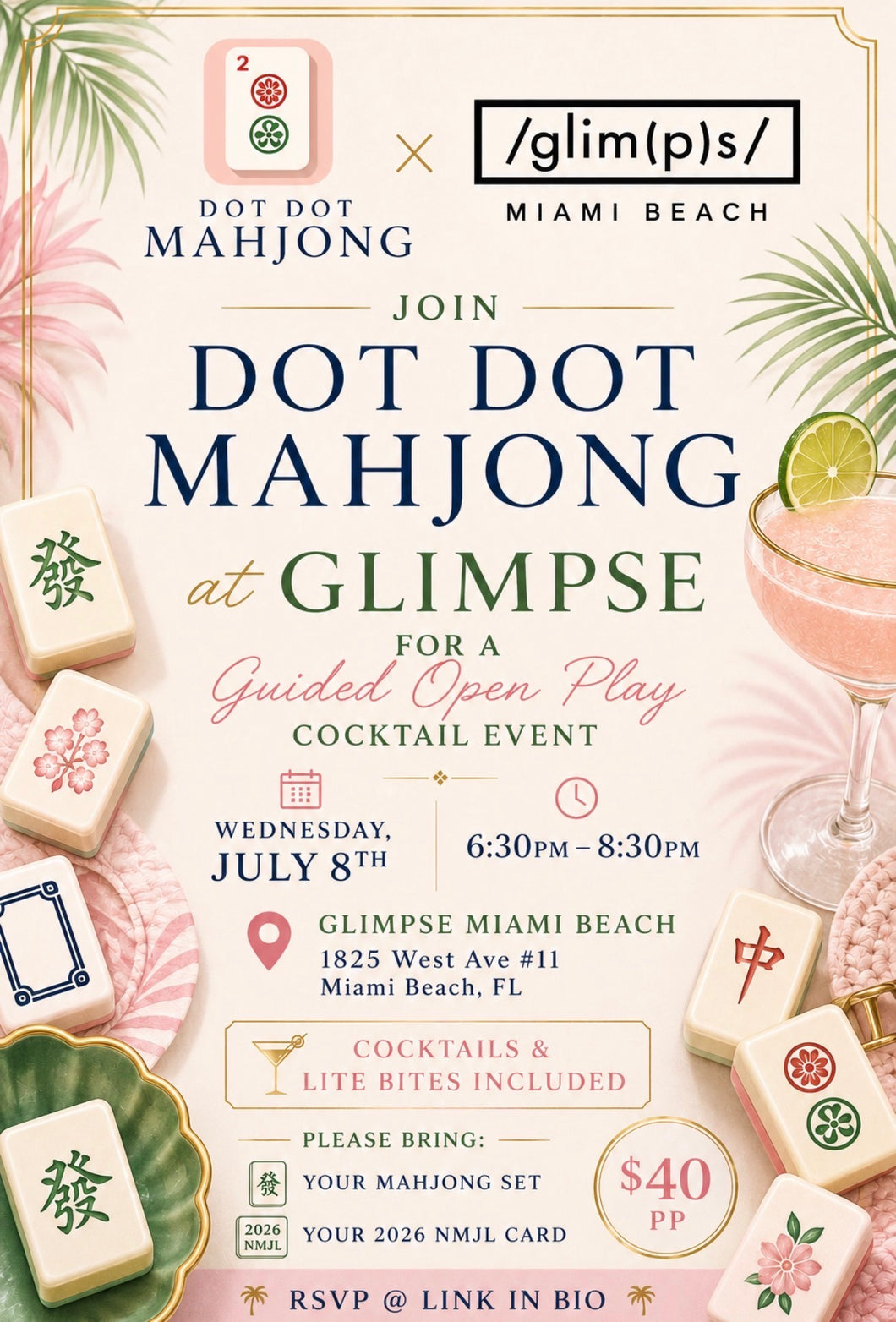 Mahjong Guided Open Play hosted by Carrie