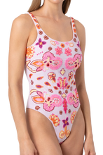 Self-Adore - Floral Fiesta Hand-Beaded Embellished One-Piece Swimsuit- Pale Pink