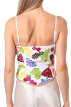 Self-Adore -   Fruit Hand-Beaded Embellished Corset Top - White