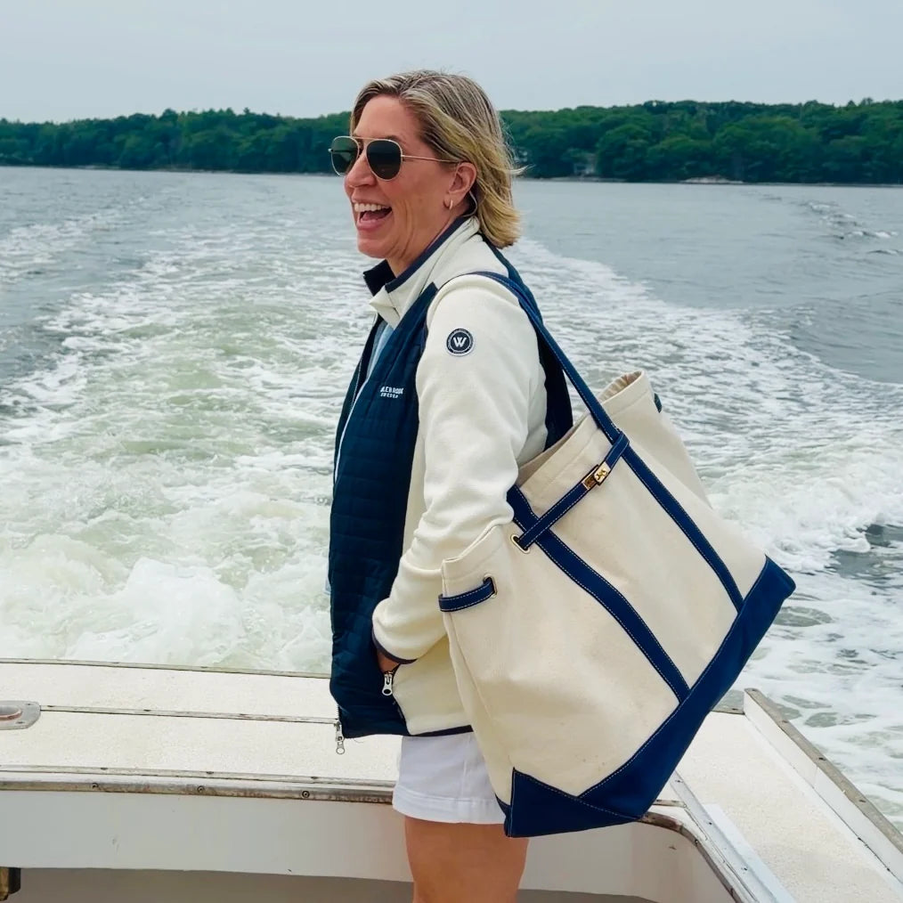 Charleston Extra Large Carryall Tote - crownandcoastal