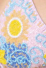 Self-Adore - High Tide Hand-Beaded Embellished Triangle Bikini Top - Pale Pink