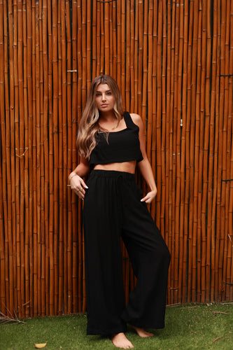 Salty Weekend- IGUAZU FLOWY PANT Black