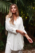 Salty Weekend- Linen Long Shirt Cover Up