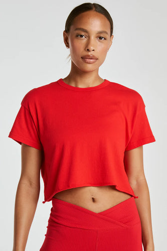 Year of ours cropped red tee