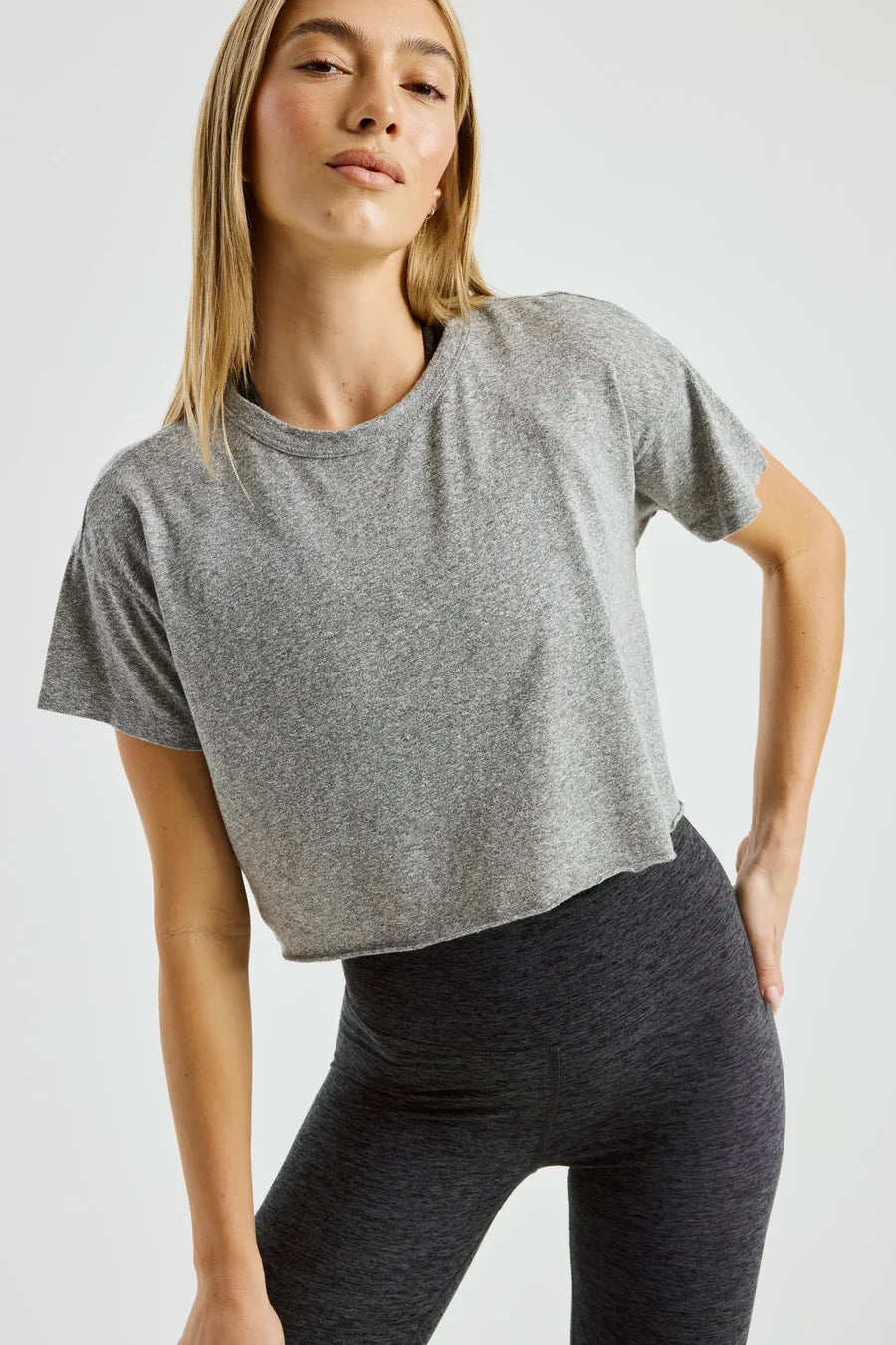 Year of Ours- Cropped Grey Tee