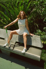 White Lace Tennis Dress with Vintage Drop-Waist Silhouette