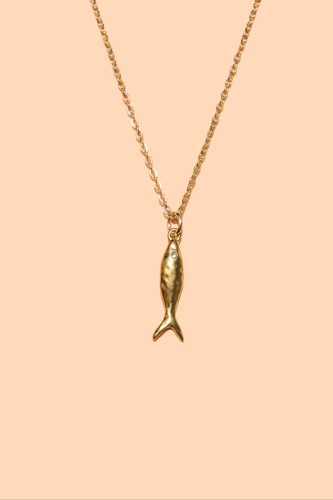 Trinket Necklace - 18k Gold Plated Sardine - Peter + June