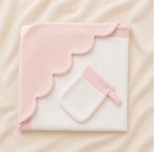 Pipa and Pierre  Baby Ballerina Hooded Towel + Mitt
