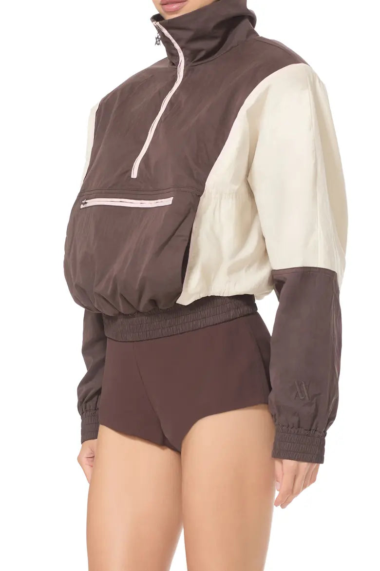 AFRM Virgo Windbreaker Jacket - Mixed Coffee Bean