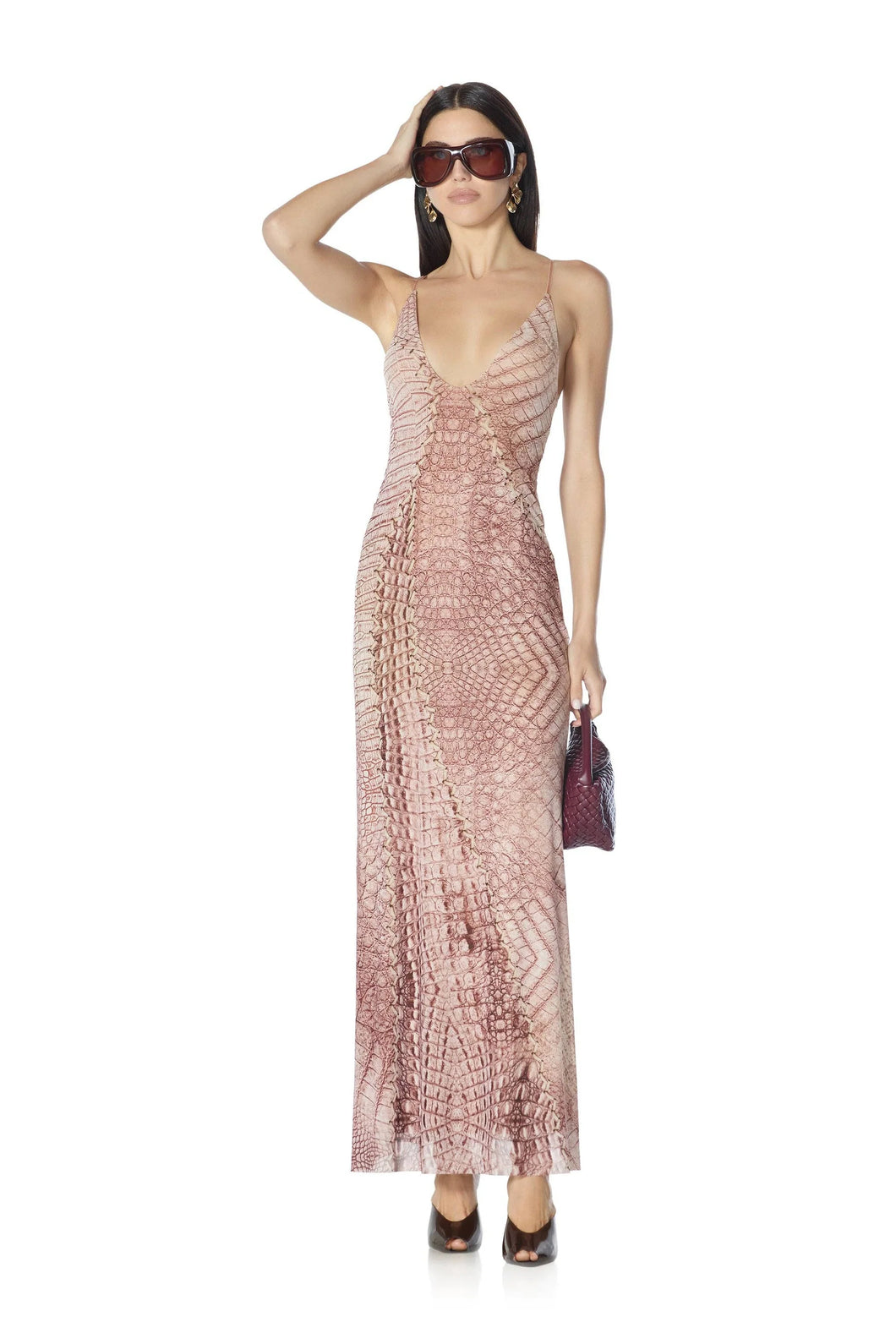 AFRM Romy Dress - Cappuccino Croc