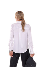 Long Sleeve Silk Top - White