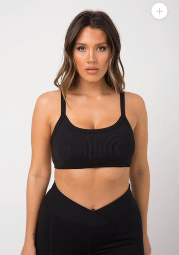 Ribbed Bralette - Black