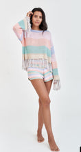 Rainbow Crochet Long Sleeve Top - Pastels