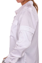 Long Sleeve Silk Top - White
