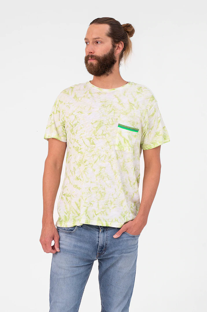 Unisex Tie Dye Pocket T-shirt - Green
