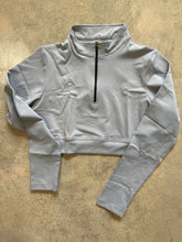 Glimpse the Label -  Long Sleeve Zip Top Grey