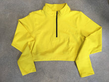 Glimpse the Label -  Long Sleeve Zip Top Yellow
